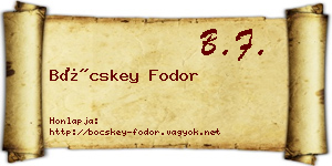 Böcskey Fodor névjegykártya